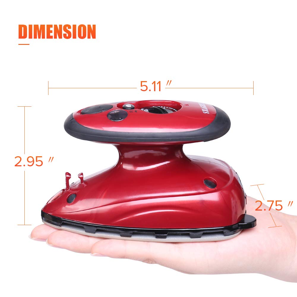 Hidden Dual Voltage Switch Steamer Travel Iron, Mini Iron with Anti Slip Handle and Non-Stick Teflon Soleplate