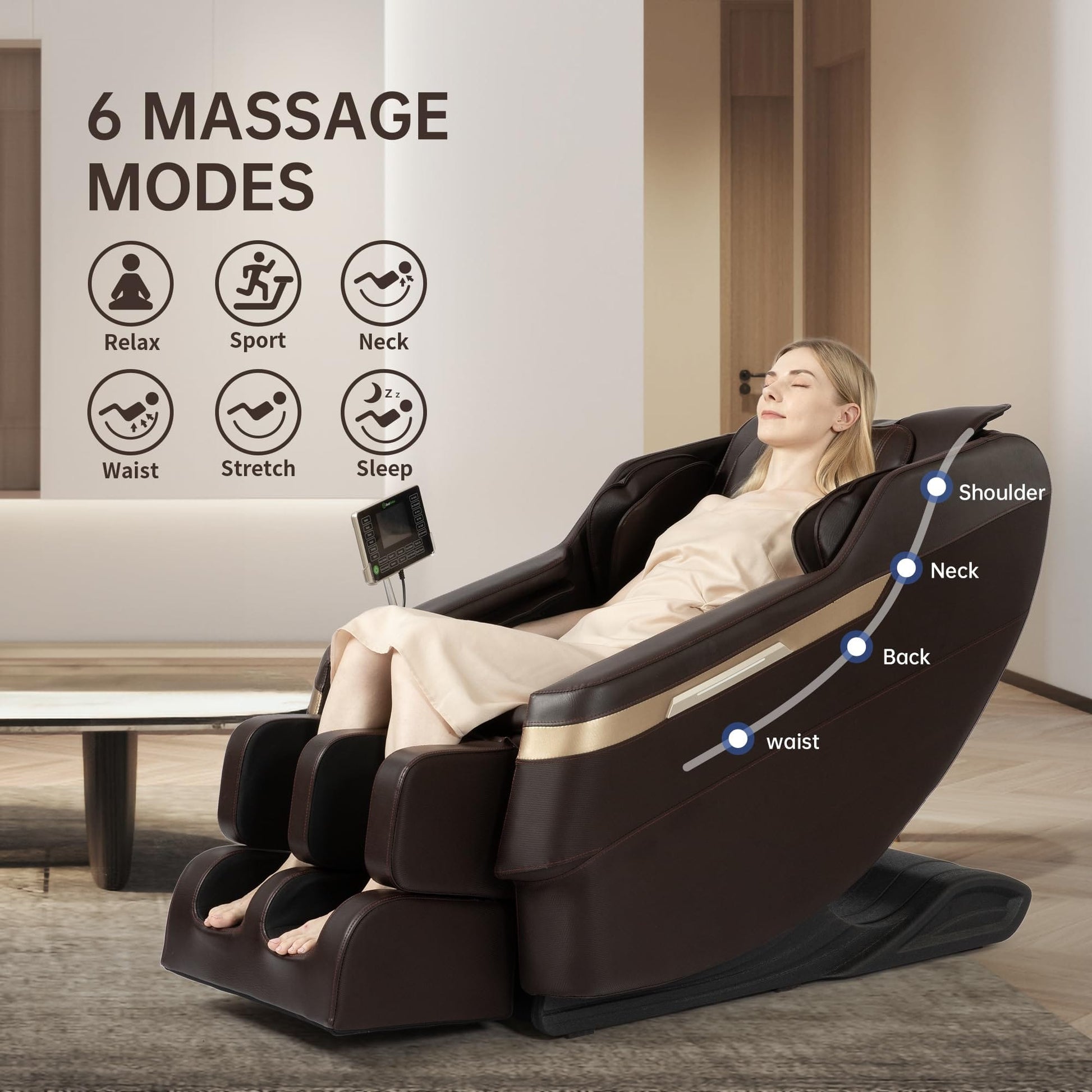 Real Relax Massage Chair BS-02 Massage Chair Brown