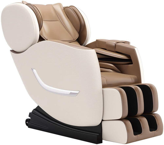 Shiatsu Full Body Electric Massage Chair Built-in Bluetooth for Shoulders, Arms, Back, Waist, Buttocks, Legs and Feet  Khaki