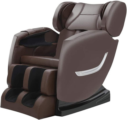 Shiatsu Full Body Electric Massage Chair Built-in Bluetooth for Shoulders, Arms, Back, Waist, Buttocks, Legs and Feet  Brown